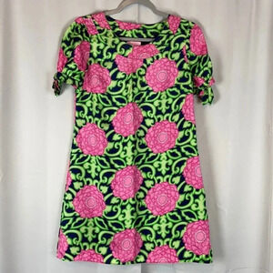Lilly Pulitzer Women’s Size 0 Silk‎ Floral Crewneck Short Sleeve Dress